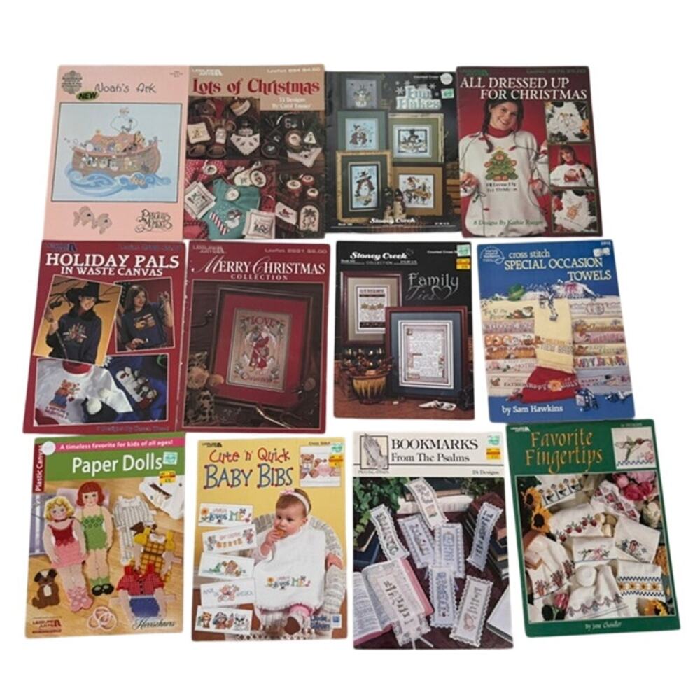 Vintage Cross Stitch Patterns Leaflets Booklets Mixed, Christmas, Holiday, etc